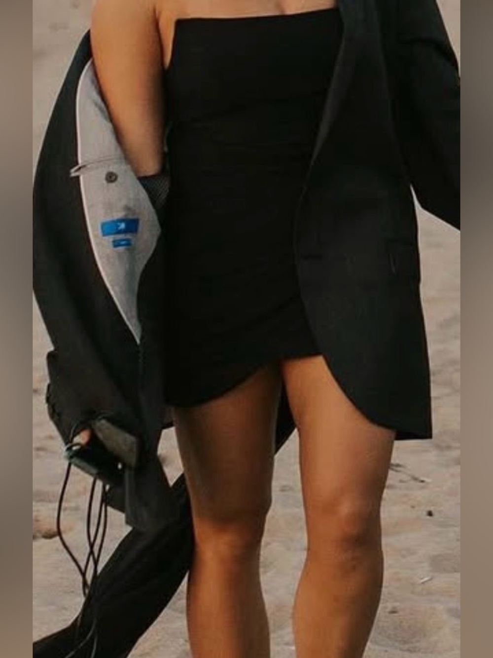 Chic Black Strapless Mini Dress